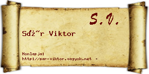 Sár Viktor névjegykártya
